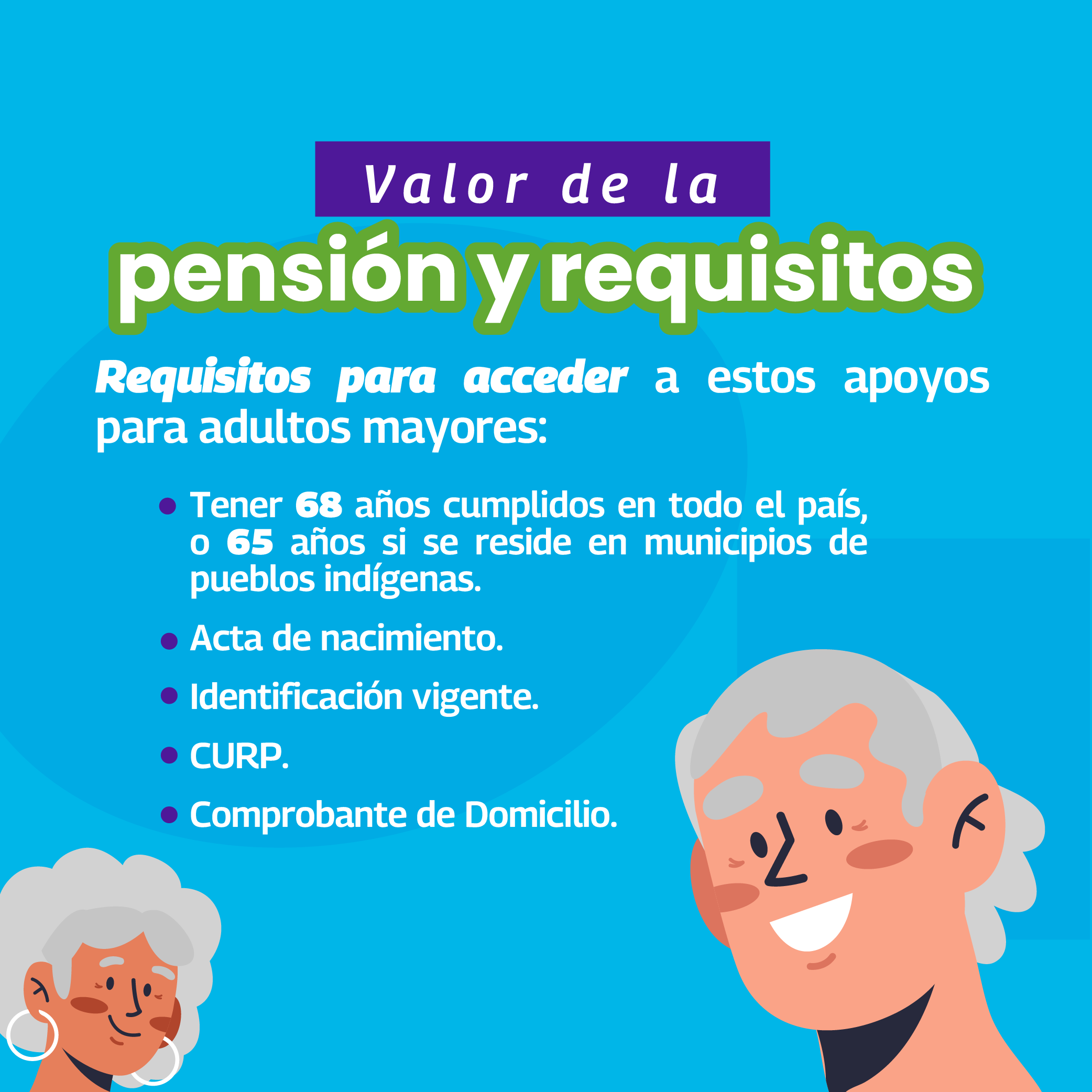 Requisitos para apoyos para adultos mayores pension del bienestar